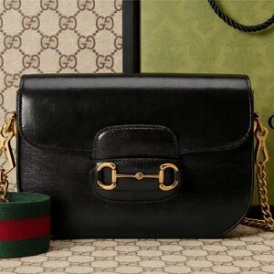 <AUTHENTIC>Gucci Horsebit 1955 Medium Shoulder Bag in Black